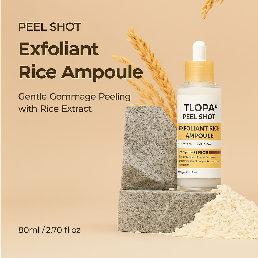 TLOPA® Peel Shot Glow Rice Ampoule Set Brightening Exfoliating Moisturizing Serum - Suitable for all skin types