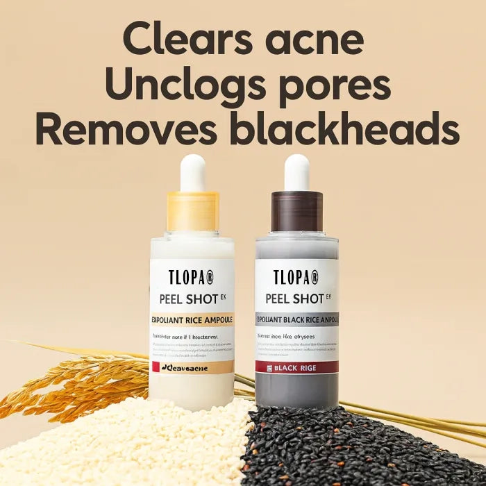 TLOPA® 2025 upgraded version of black and white rice exfoliating cream, exfoliates + shrinks pores, suitable for all skin types