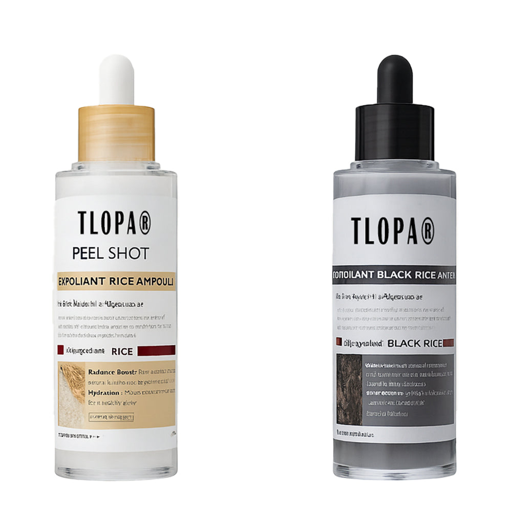 TLOPA® 2025 upgraded version of black and white rice exfoliating cream, exfoliates + shrinks pores, suitable for all skin types