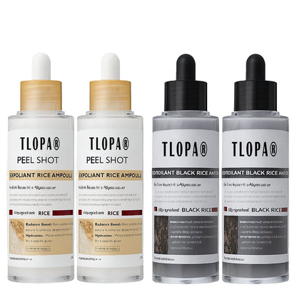 TLOPA® 2025 upgraded version of black and white rice exfoliating cream, exfoliates + shrinks pores, suitable for all skin types