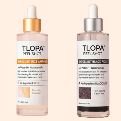 TLOPA® Peel Shot Glow Rice Ampoule Set Brightening Exfoliating Moisturizing Serum - Suitable for all skin types