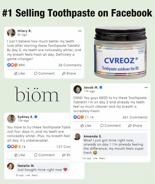 Cvreoz® Skin Whitening Toothpaste Tablets