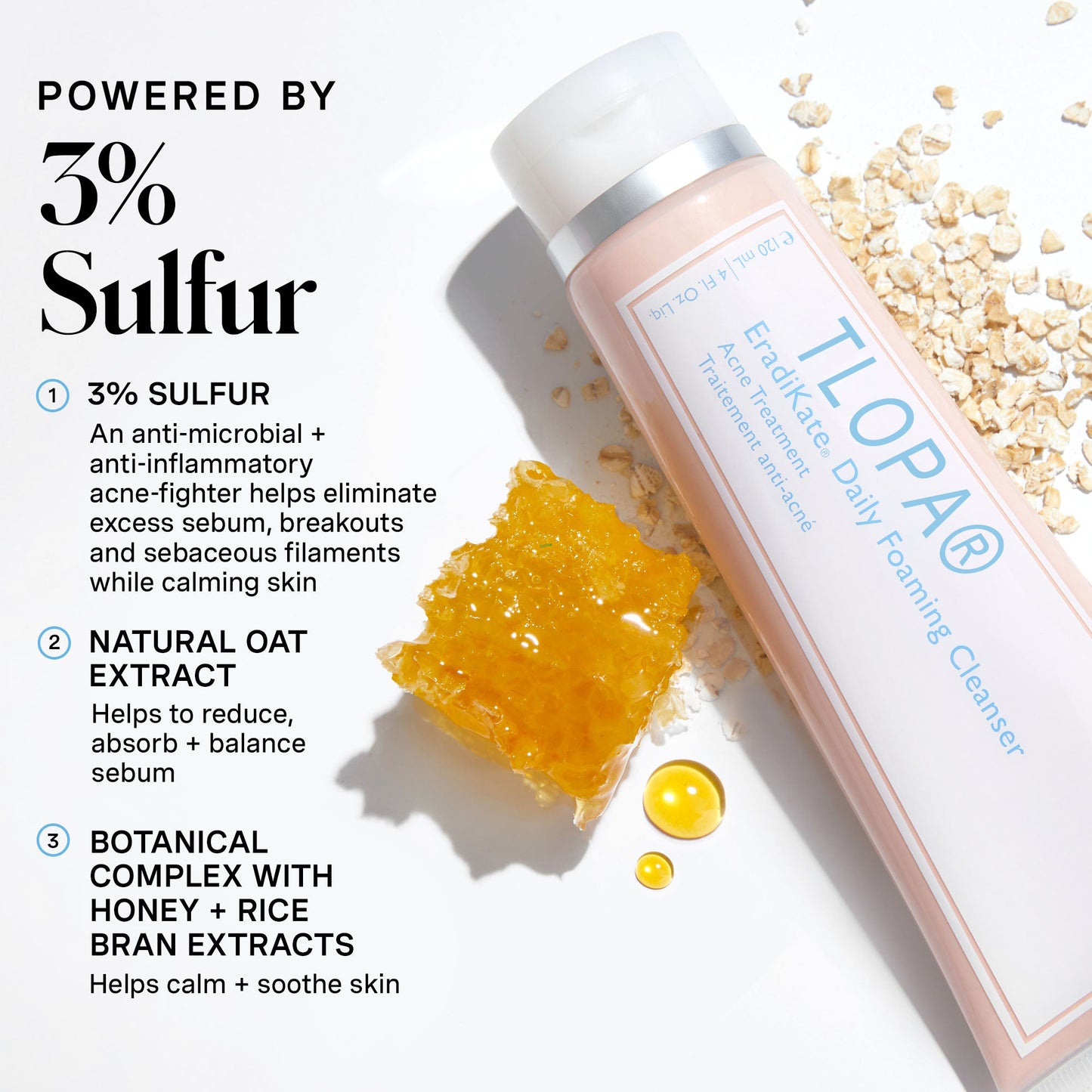 🏆TLOPA®  3% Sulfur Foaming Cleanser quickly fights acne and reveals a confident glow. 👩🏻‍⚕️【Dermatologist Recommended】