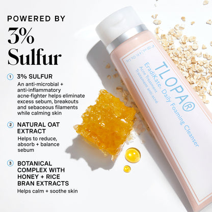 🏆TLOPA®  3% Sulfur Foaming Cleanser quickly fights acne and reveals a confident glow. 👩🏻‍⚕️【Dermatologist Recommended】