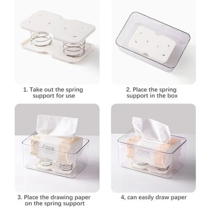 Automatic Spring Tissue Holder – Inner Tray for Car & Kitchen Use