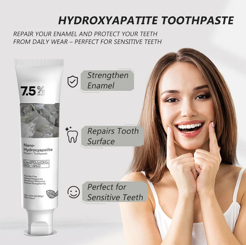 🎉50% off for a limited time! 🌿Hydroxyapatite Toothpaste with a natural formula, whitens teeth and is suitable for the whole family 👨‍👩‍👧‍👦!