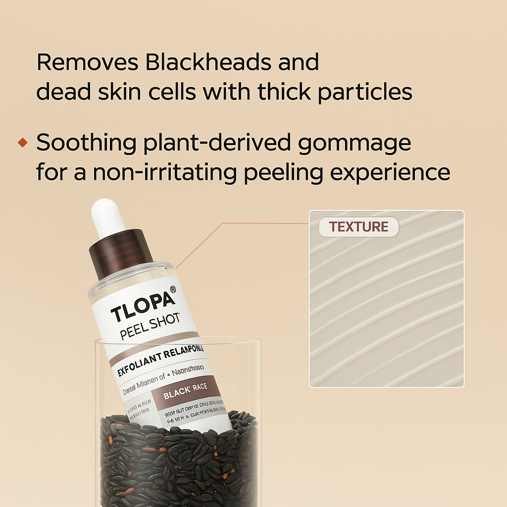 TLOPA® Peel Shot Glow Rice Ampoule Set Brightening Exfoliating Moisturizing Serum - Suitable for all skin types