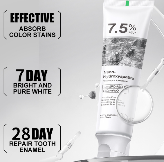 🎉50% off for a limited time! 🌿Hydroxyapatite Toothpaste with a natural formula, whitens teeth and is suitable for the whole family 👨‍👩‍👧‍👦!