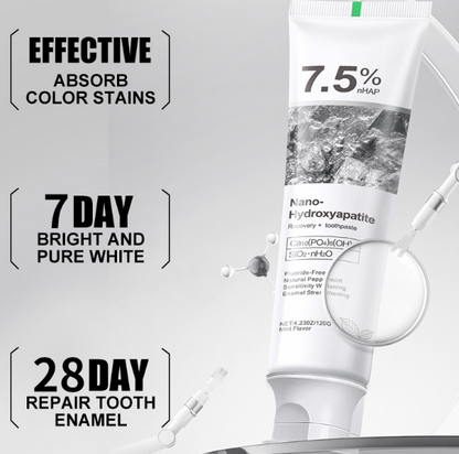 🎉50% off for a limited time! 🌿Hydroxyapatite Toothpaste with a natural formula, whitens teeth and is suitable for the whole family 👨‍👩‍👧‍👦!