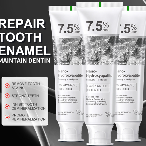 🎉50% off for a limited time! 🌿Hydroxyapatite Toothpaste with a natural formula, whitens teeth and is suitable for the whole family 👨‍👩‍👧‍👦!