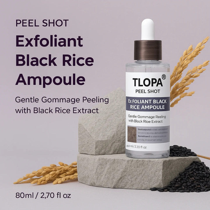 TLOPA® Peel Shot Glow Rice Ampoule Set Brightening Exfoliating Moisturizing Serum - Suitable for all skin types