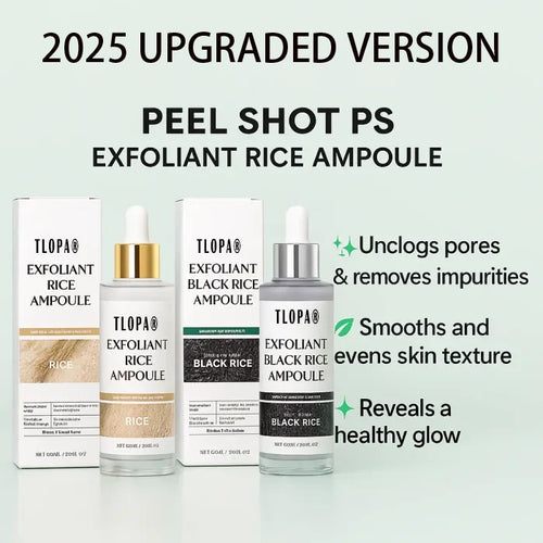 TLOPA® 2025 upgraded version of black and white rice exfoliating cream, exfoliates + shrinks pores, suitable for all skin types